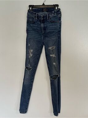 Abercrombie & Fitch Simone High Rise Super Skinny Jeans - Dark Blue 24 00 short